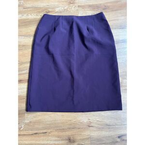 New York & Company Womens 8 Pencil A Line Purple Knee Length Skirt